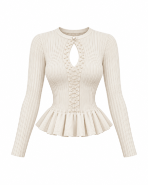 Bianca Pencere Detaylı Exclusive Kazak — Beyaz